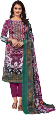 HINGLAJ ENTERPRISE Cotton Blend Printed Kurta & Churidar Material