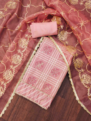 Blissta Silk Blend Embellished Salwar Suit Material