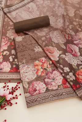 soch Tussar Silk Floral Print Salwar Suit Material