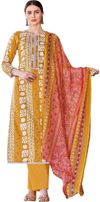 DRAVINAM Trends Cotton Silk Printed Kurta & Palazzo Material