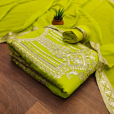 manvaa Georgette Embellished Salwar Suit Material