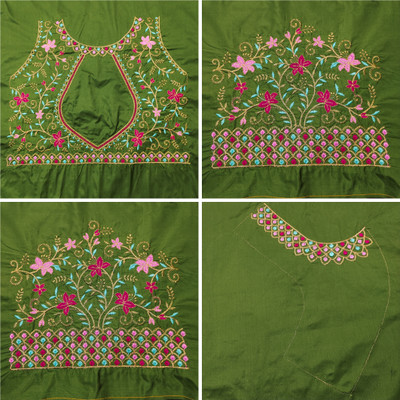 RAJVILASH Art Silk Floral Print Blouse Material