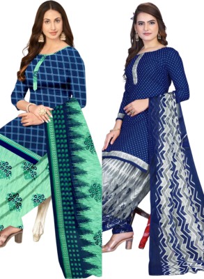 Threads Cotton Blend Printed Salwar Suit Material