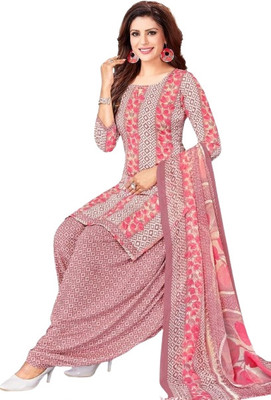 SatSpirited Crepe Printed Salwar Suit Material