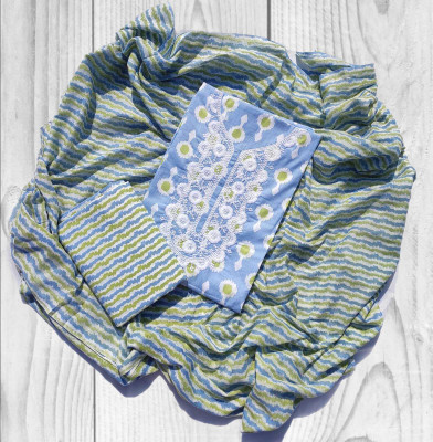 FAB JUNCTION Pure Cotton Printed, Self Design Salwar Suit Material