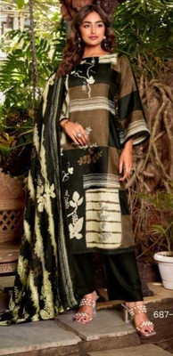 Ambar Lifestyle Wool Floral Print, Printed, Self Design, Geometric Print, Striped Salwar Suit Material