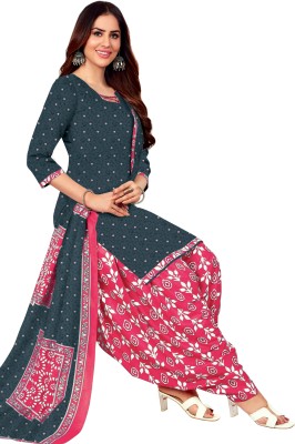 SHREE JEENMATA COLLECTION Pure Cotton Printed Kurta & Patiyala Material