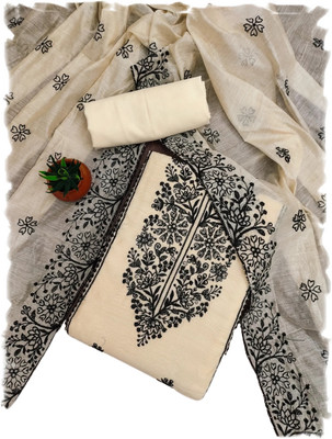 stylescope Cotton Blend Embroidered Salwar Suit Material
