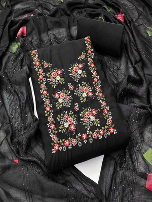 Peachmode Viscose Rayon Embroidered Salwar Suit Material