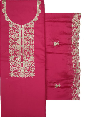 Soul Essence Cotton Blend Embroidered Salwar Suit Material