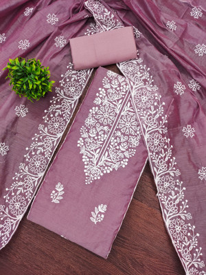 ShopGlobal Cotton Blend Embroidered Salwar Suit Material