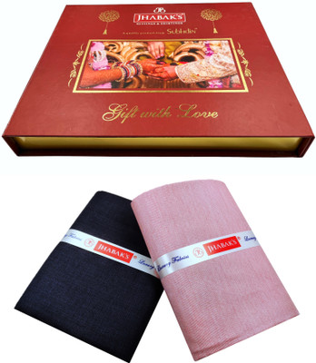 JHABAK'S Cotton Blend Self Design Shirt & Trouser Fabric