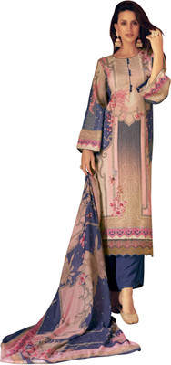 DRAVINAM Trends Wool Embroidered Salwar Suit Material
