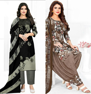 SIMPLYETHNIC Crepe Self Design Salwar Suit Material