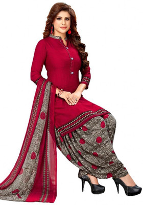 Nirvaan Crepe Solid, Floral Print, Printed, Geometric Print Salwar Suit Material