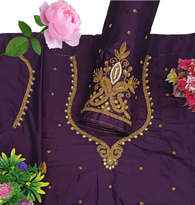 SM FASHION Silk Blend Embroidered Blouse Material