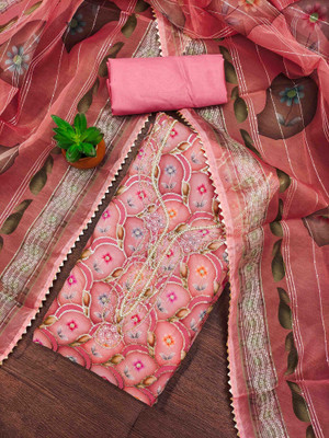 Blissta Organza Embellished Salwar Suit Material