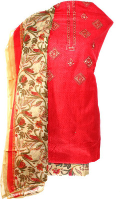 Lattice Cotton Silk Embroidered Multi-purpose Fabric