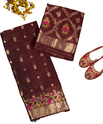 MUFFLY Pure Silk Floral Print Salwar Suit Material