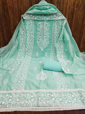SARVOPAR Chanderi Embroidered Salwar Suit Material
