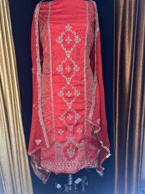 rabii Cotton Blend Embroidered Salwar Suit Material