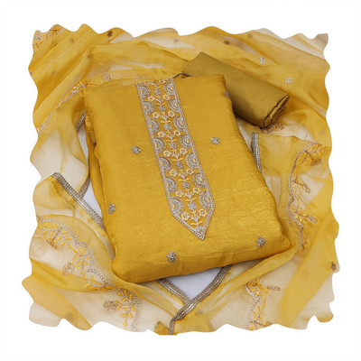 NEGRONI Cotton Silk Embroidered Salwar Suit Material