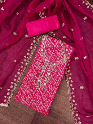 Kimisha Silk Blend Embellished Salwar Suit Material