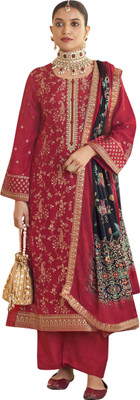 Stylee Lifestyle Jacquard Embroidered Salwar Suit Material