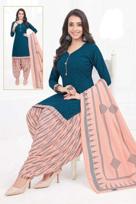 KP CLOTHING Crepe Printed Kurta & Patiyala Material