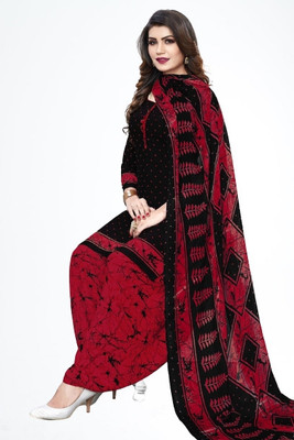 ALSHOP Crepe Self Design Salwar Suit Material