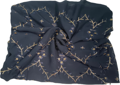 Divine Trends Georgette Embroidered Multipurpose Running Fabric