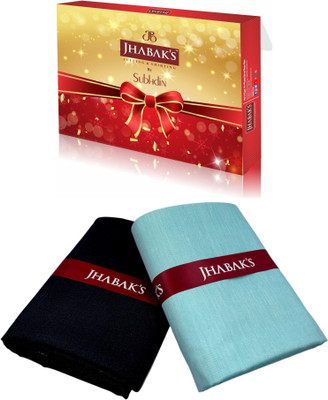 JHABAK'S Cotton Blend Solid, Self Design Shirt & Trouser Fabric