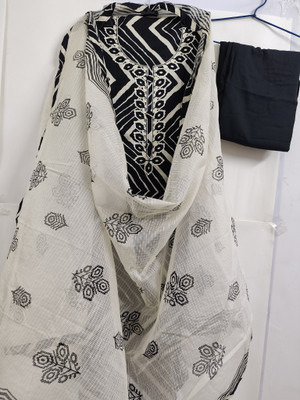 Rijak Creations Cotton Blend Striped Salwar Suit Material