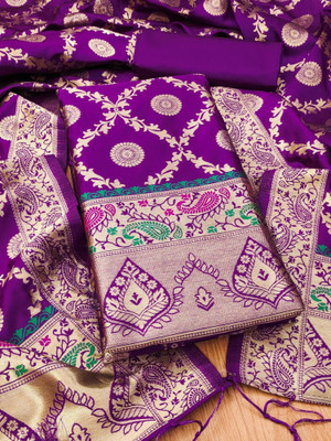 LeeliPeeri Designer Cotton Silk Embellished Salwar Suit Material