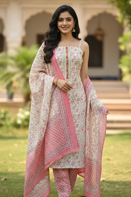 krishna boutique Pure Cotton Printed Salwar Suit Material