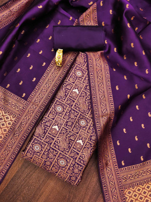 manvaa Jacquard Solid Salwar Suit Material