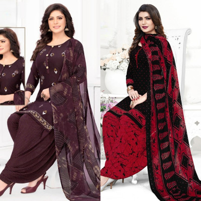 KASHII ENTERPRISE Crepe Printed Kurta & Patiyala Material