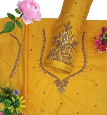 SM FASHION Silk Blend Embroidered Blouse Material