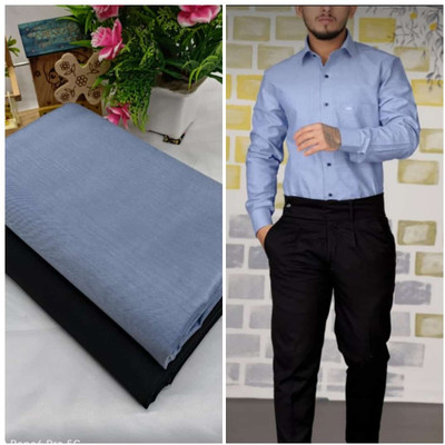 didhiti Cotton Blend Solid Shirt & Trouser Fabric