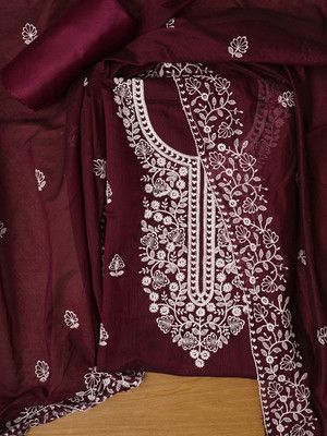 Jaipur Kurti Cotton Blend Embroidered Salwar Suit Material