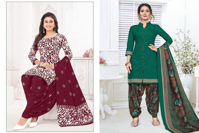 SEWDHAGA Crepe Printed Salwar Suit Material