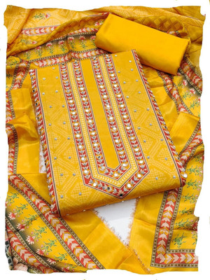haranozy Silk Blend Floral Print Salwar Suit Material