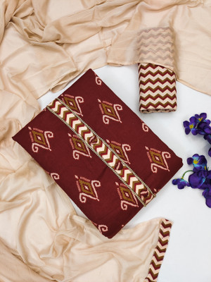 Ethnic Junction Cotton Blend Printed Salwar Suit Material
