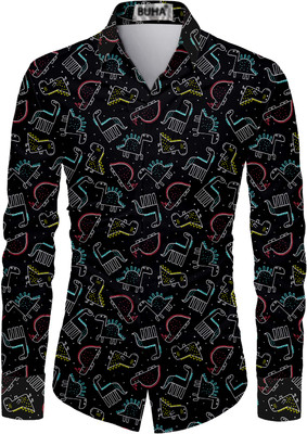 BDR ENTERPRISE Cotton Blend Printed Shirt Fabric