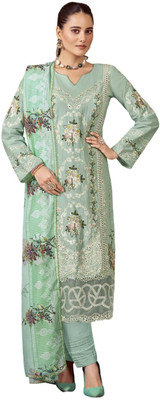 DRAVINAM Trends Pure Cotton Embroidered Salwar Suit Material