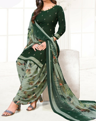 ETHNICEVER Crepe Printed Salwar Suit Material