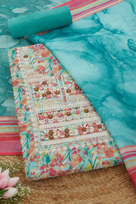 soch Linen Floral Print Salwar Suit Material