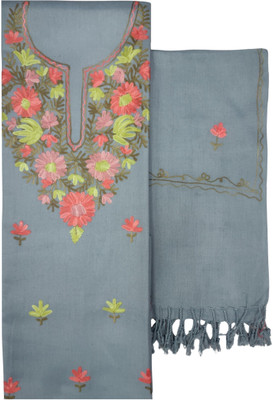 Kashmiri Wool Embroidered Salwar Suit Material