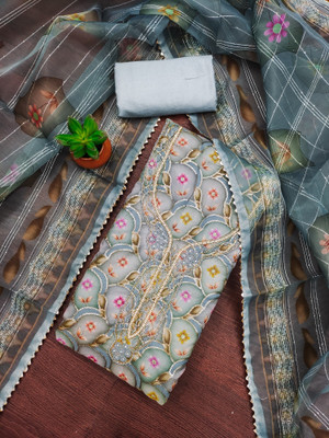 HouseOfCommon Organza Embroidered Salwar Suit Material