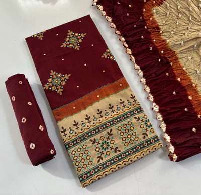 Drashti Creation Cotton Blend Embellished Salwar Suit Material